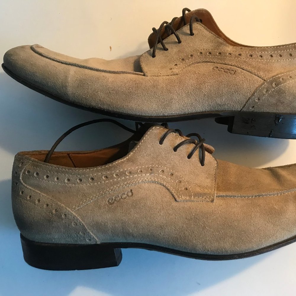 Ecco Brown Suede Leather Lace up Shoes